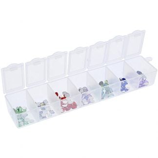 Nail Art Decoration Shaped Stones, 7 Colours x 24 Stones
